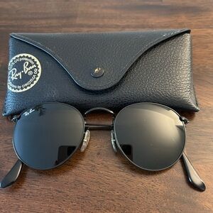 RayBan Round Metal RB3447 Black Lens Ray ban Sunglasses